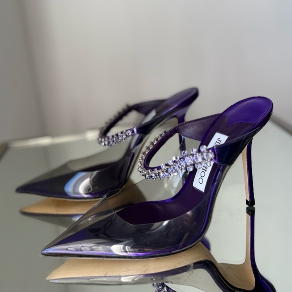 New Jimmy Choo Bing Crystal Clear Mule Pumps $1,150 37.5 - Picture 16 of 16
